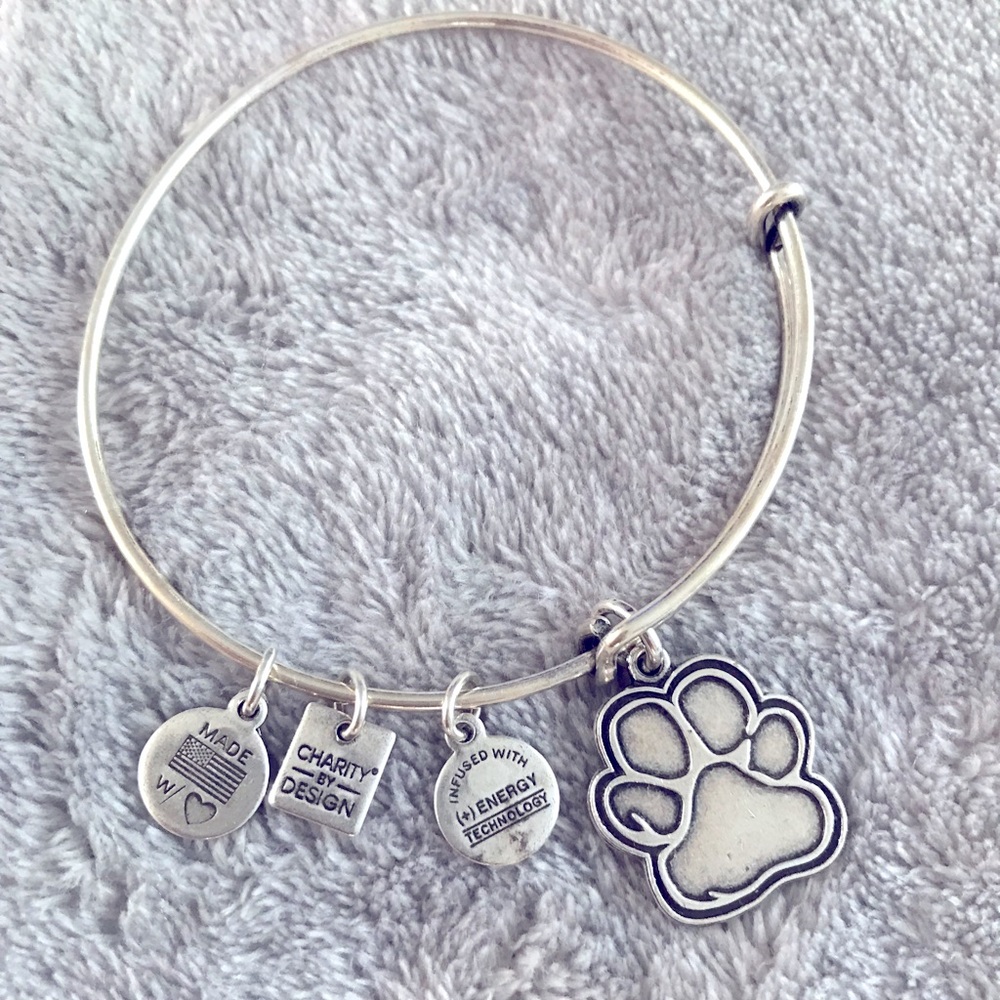 Alex and Ani Paw Print Charm bangle